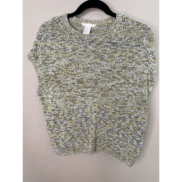 H&M Womens Green‎ Sweater Medium short sleeve polyester round neck knit - Picture 2 of 6